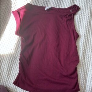 Cotton On Burgundy Muscle Tee